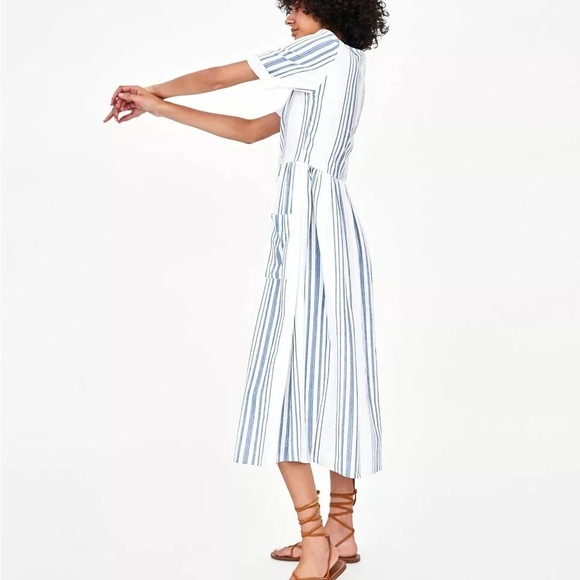 Zara Striped Button Up Dress - Picture 9 of 9